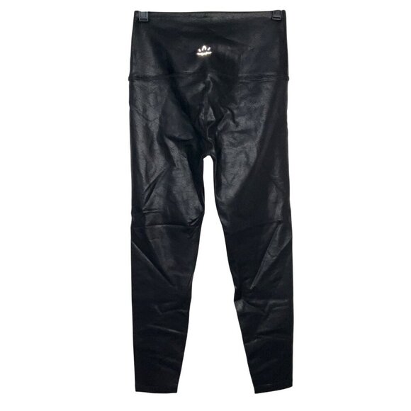 Beyond Yoga Leatherette High Waisted Midi Leggings in Black Leatherette Foil Sm - Picture 7 of 13